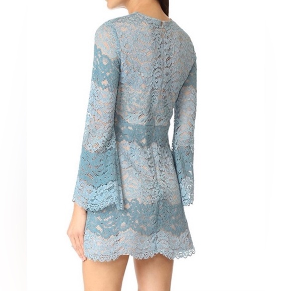 WAYF Dreamlover Lace Dress Womens sz large bell sleeves fully lined medi - Picture 3 of 15